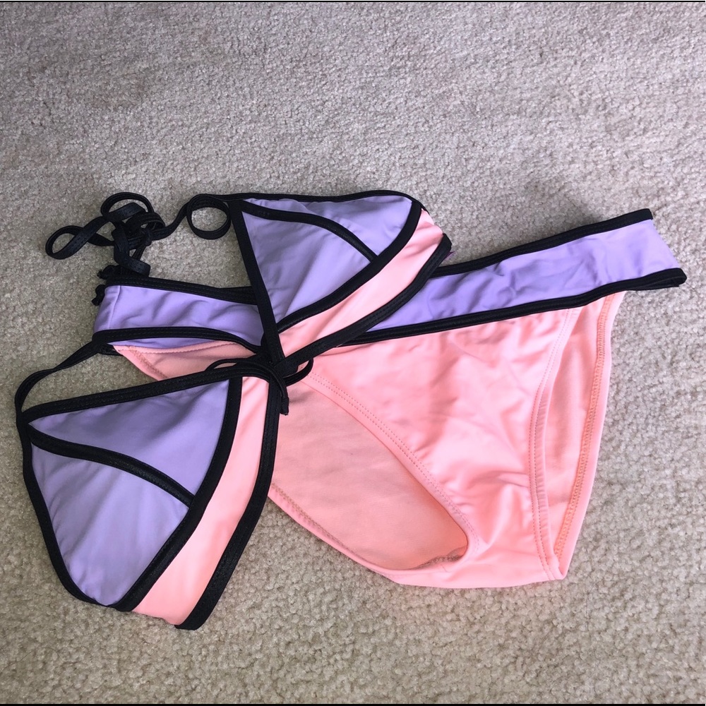 Bikini Bottoms - Pink and Purple ColorBlock